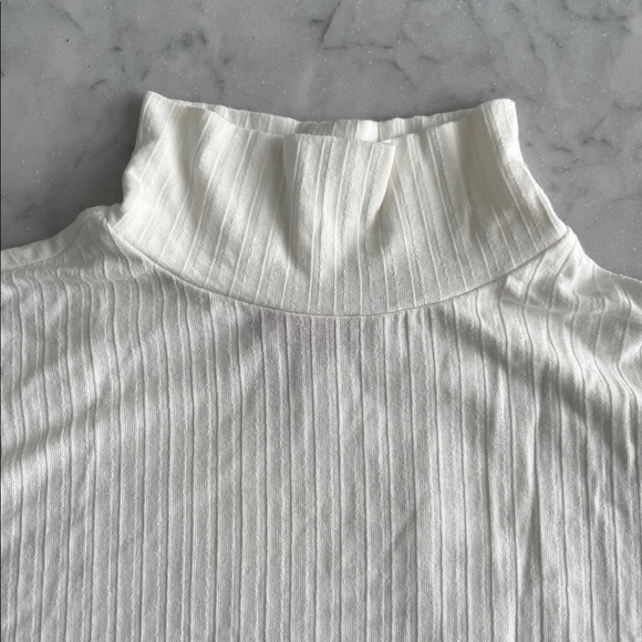 Hugo Boss Cream Ribbed Mock Neck - Picture 3 of 7